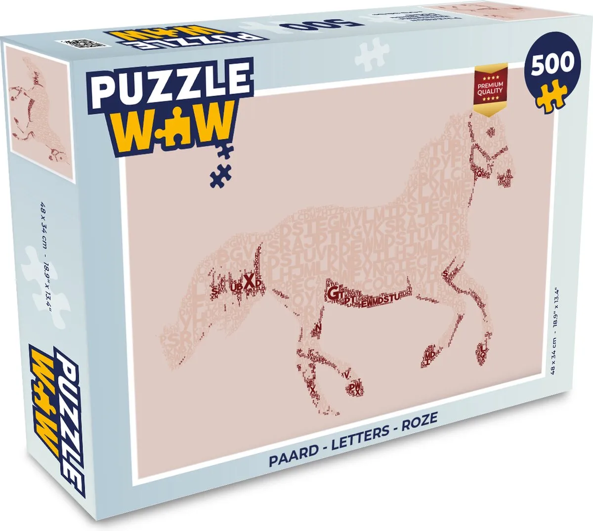 PuzzleWow Paard Letters Puzzel 500 Stuks