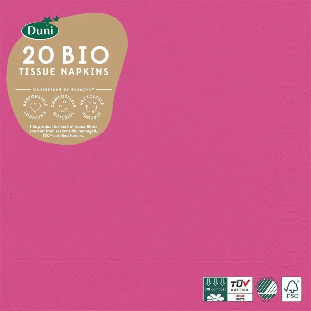 Duni servetten Fuchsia 3-laags 33x33
