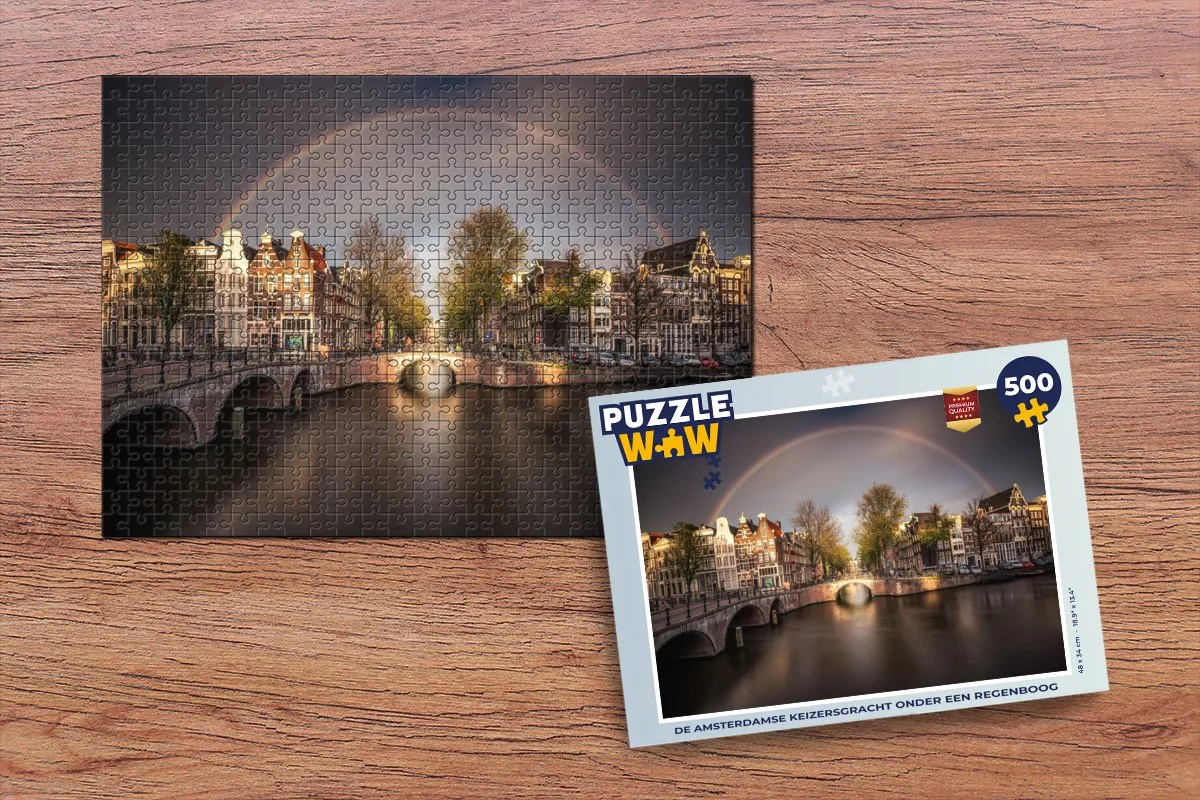 PuzzleWow Legpuzzel Amsterdamse Keizersgracht 500 Stuks - Multicolor