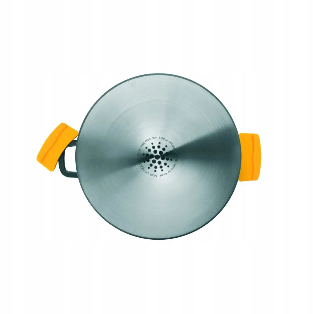 Ibili Evolution Diepe Koekenpan 24 cm met Glazen Deksel & Siliconen Handvatten