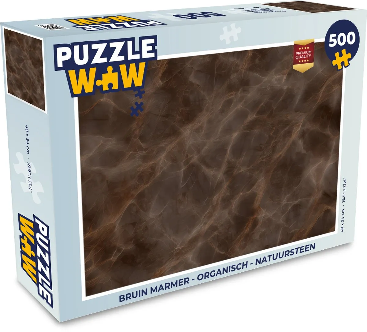 PuzzleWow Bruin Marmer Legpuzzel 500 Stuks
