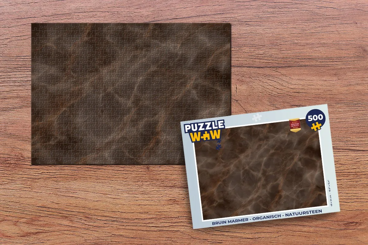 PuzzleWow Bruin Marmer Legpuzzel 500 Stuks - Multicolor