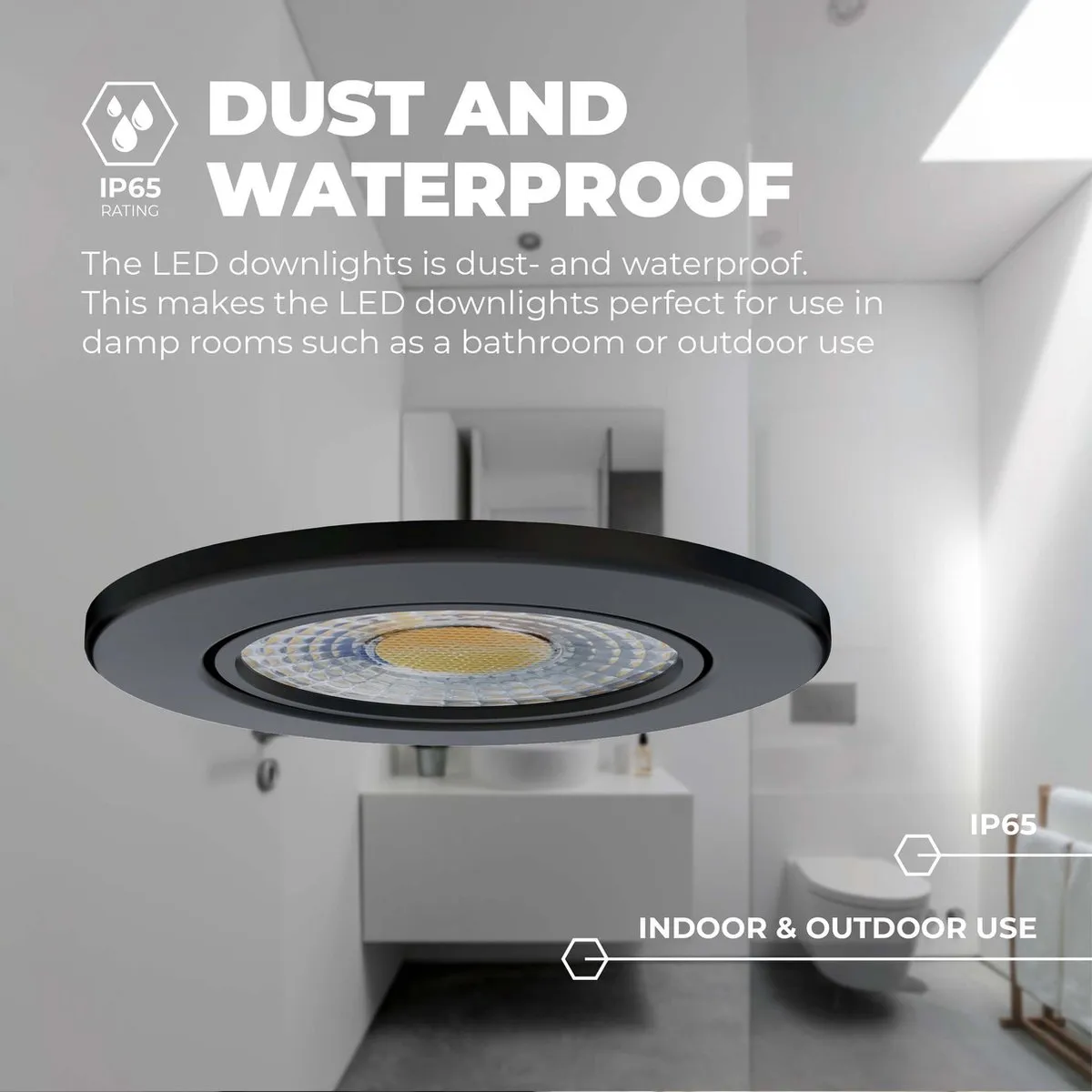 LEDVION LED Inbouwspot 5W IP65 - Zwart