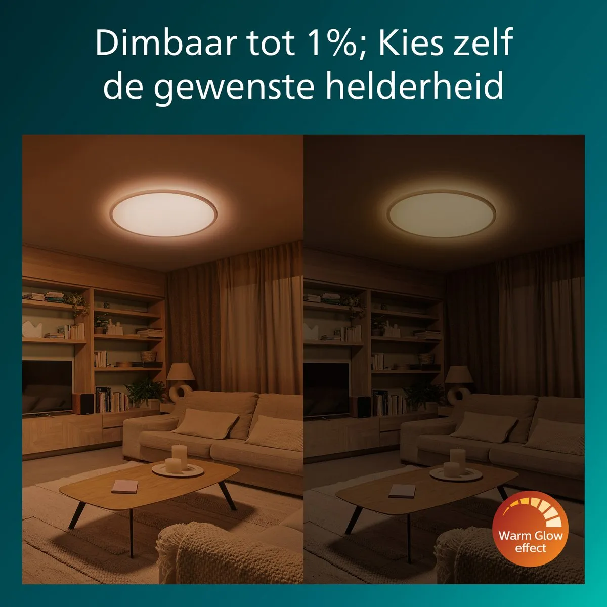 Philips SuperSlim All-In-One Plafondlamp 16W - Wit