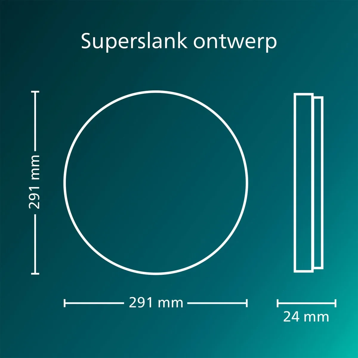 Philips SuperSlim All-In-One Plafondlamp 16W - Wit