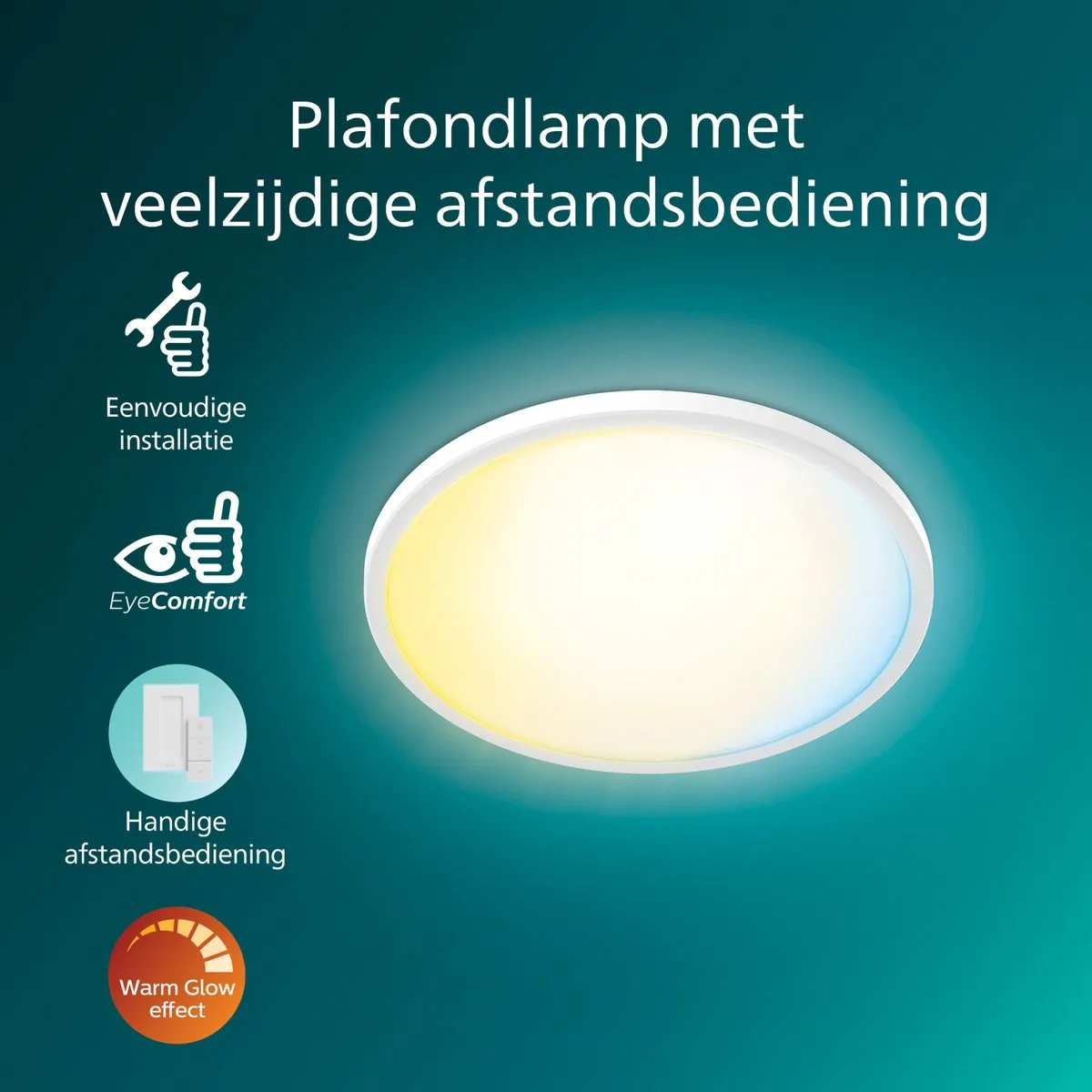 Philips SuperSlim All-In-One Plafondlamp 16W - Wit