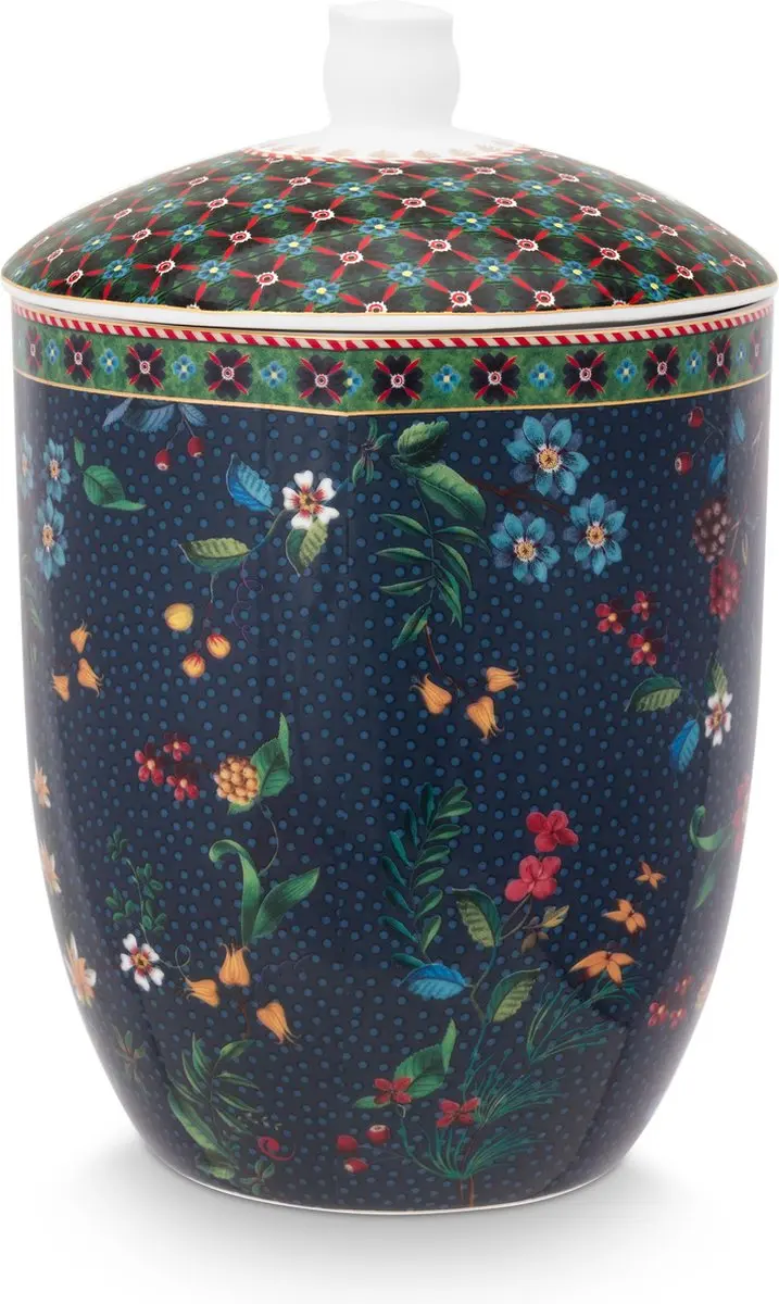 Pip Studio Berry Blues Blue Voorraadpot met losse deksel