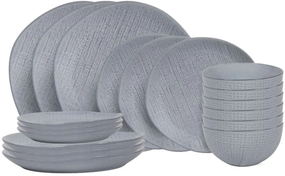 Cookinglife Serviesset Linen Grijs 18-delig / 6 personen