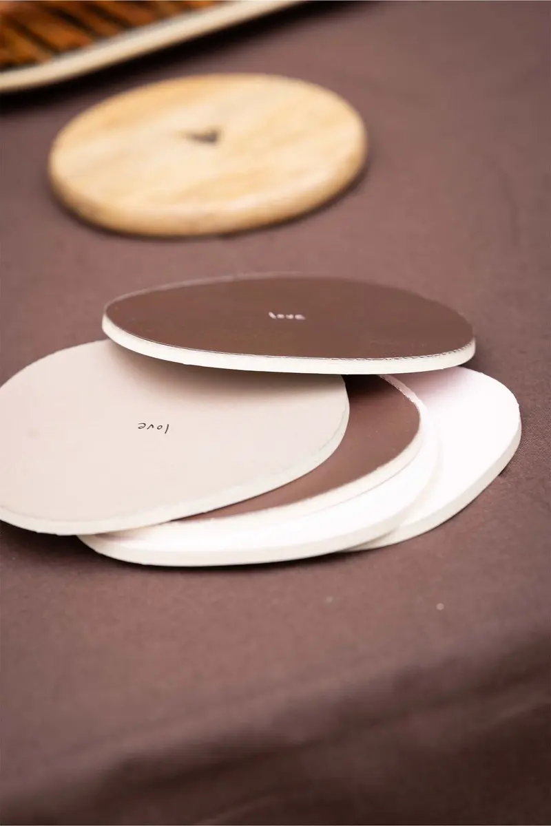 Zusss Set Of 6 Coasters Happy Home Kurk Multicolor
