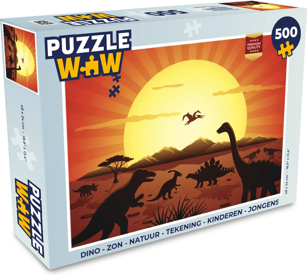 PuzzleWow Dino Natuur Legpuzzel 500 Stuks