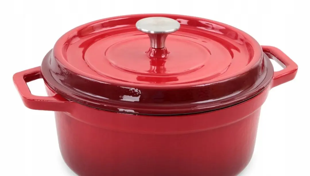 Sola Gietijzeren Pan met Deksel 24 cm 3.5L Rood