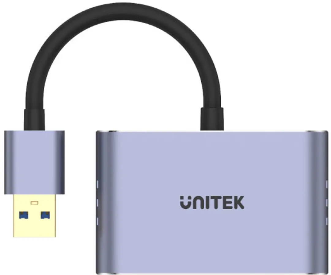 Unitek V1304A Video Kabeladapter USB-A naar HDMI/VGA - 0,15m - Grijs - afbeelding 4 van 6