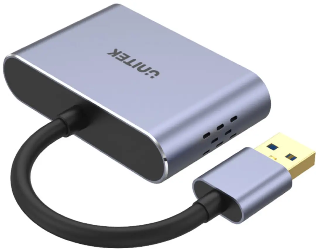 Unitek V1304A Video Kabeladapter USB-A naar HDMI/VGA - 0,15m - Grijs - afbeelding 5 van 6