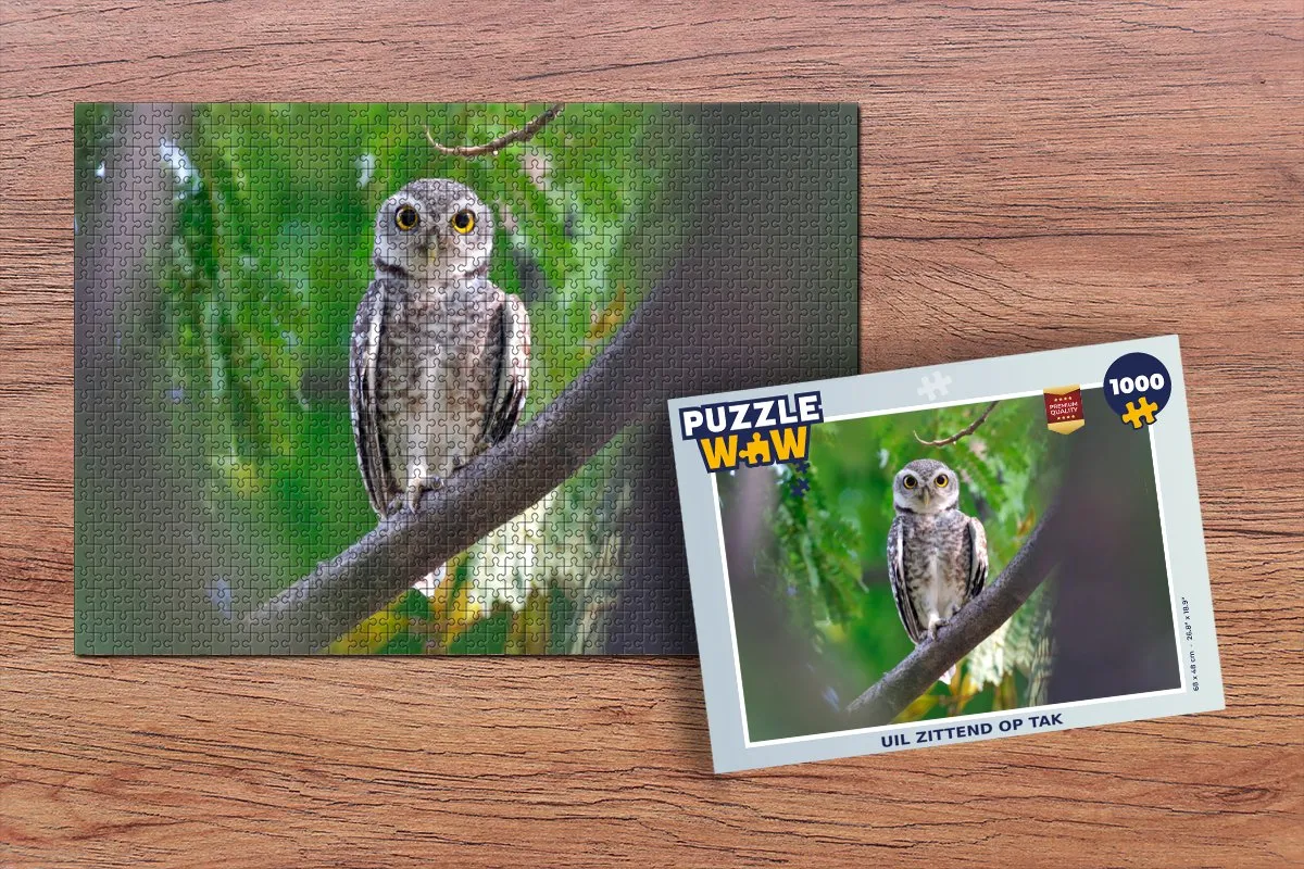 PuzzleWow Legpuzzel Uil op Tak 1000 Stuks - Multicolor