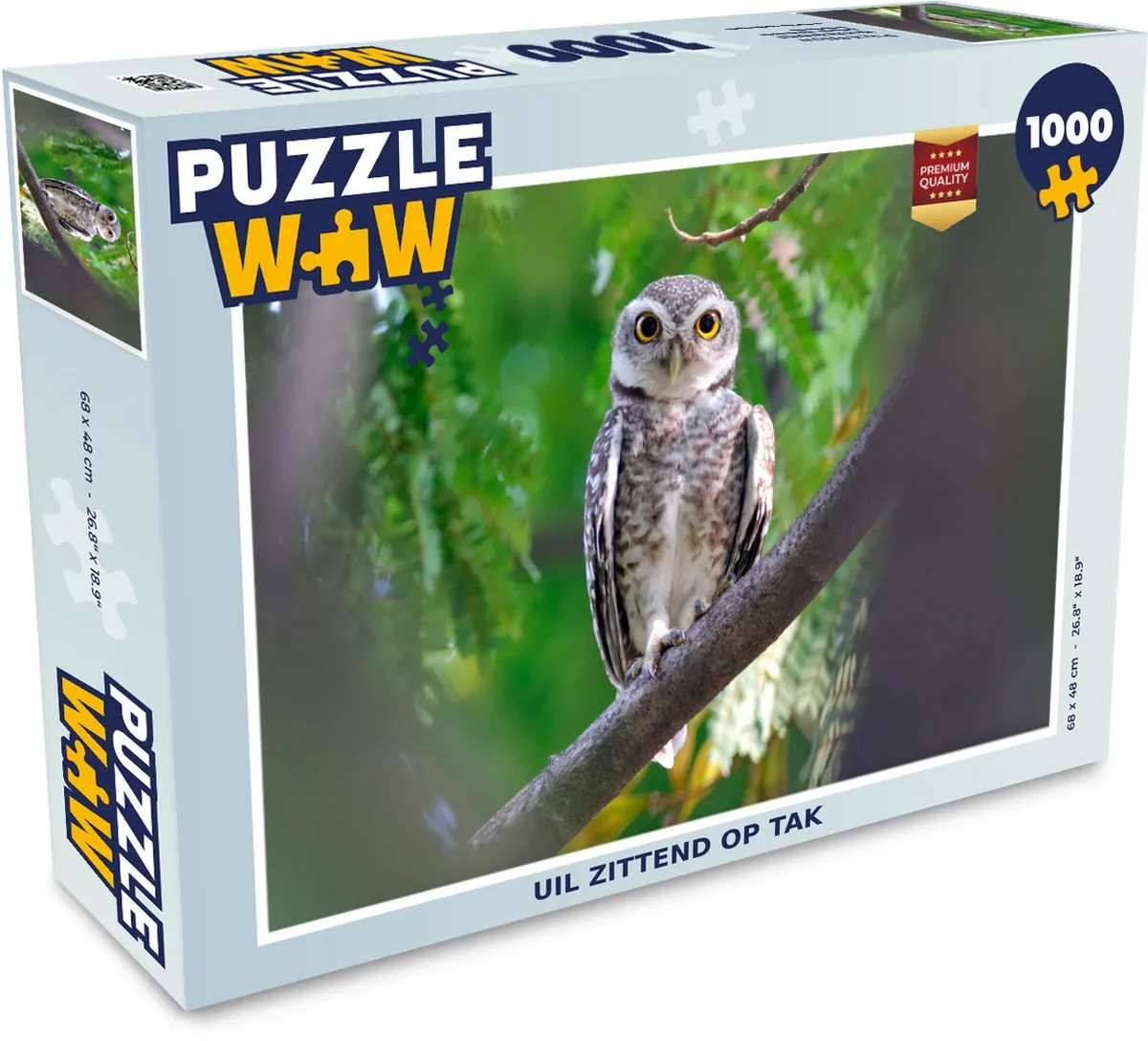 PuzzleWow Legpuzzel Uil op Tak 1000 Stuks
