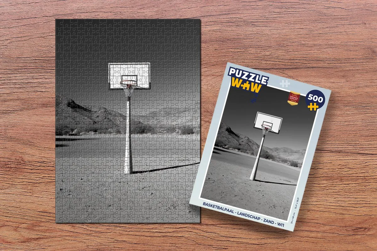 PuzzleWow Basketbalpaal Landschap Puzzel 500 Stuks - Wit