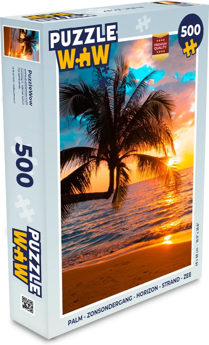 PuzzleWow Palm Legpuzzel 500 Stuks - Multicolor