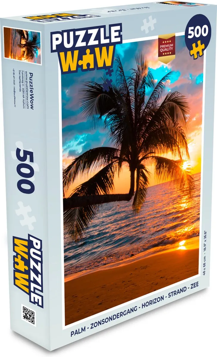 PuzzleWow Palm Legpuzzel 500 Stuks - Multicolor
