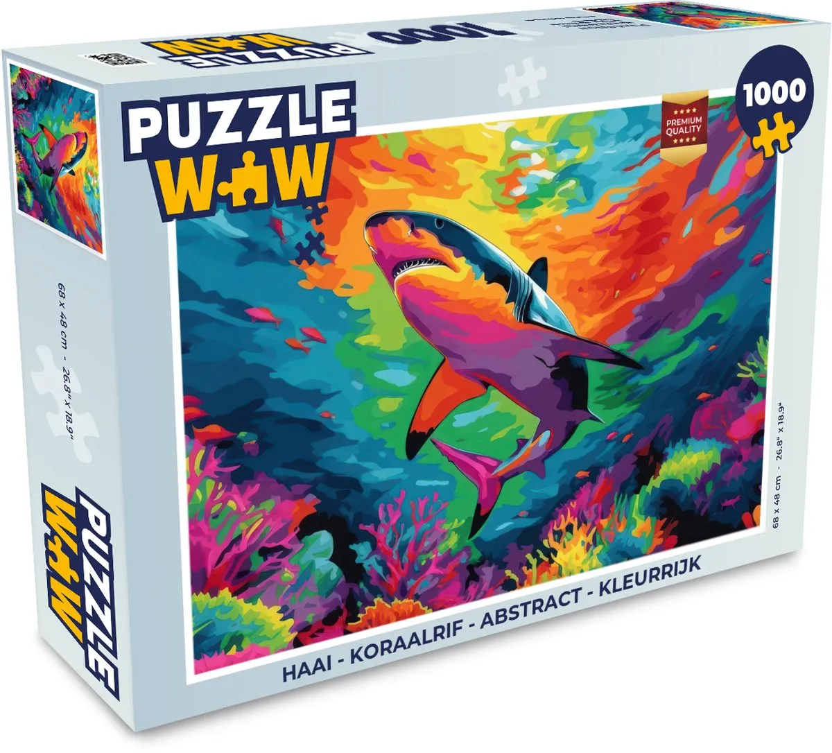 PuzzleWow Haai Koraalrif Legpuzzel 1000 Stuks - Kleurrijk