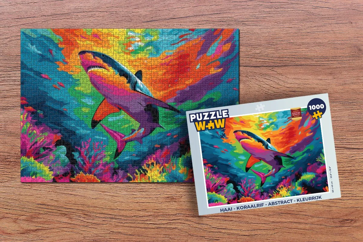 PuzzleWow Haai Koraalrif Legpuzzel 1000 Stuks - Kleurrijk