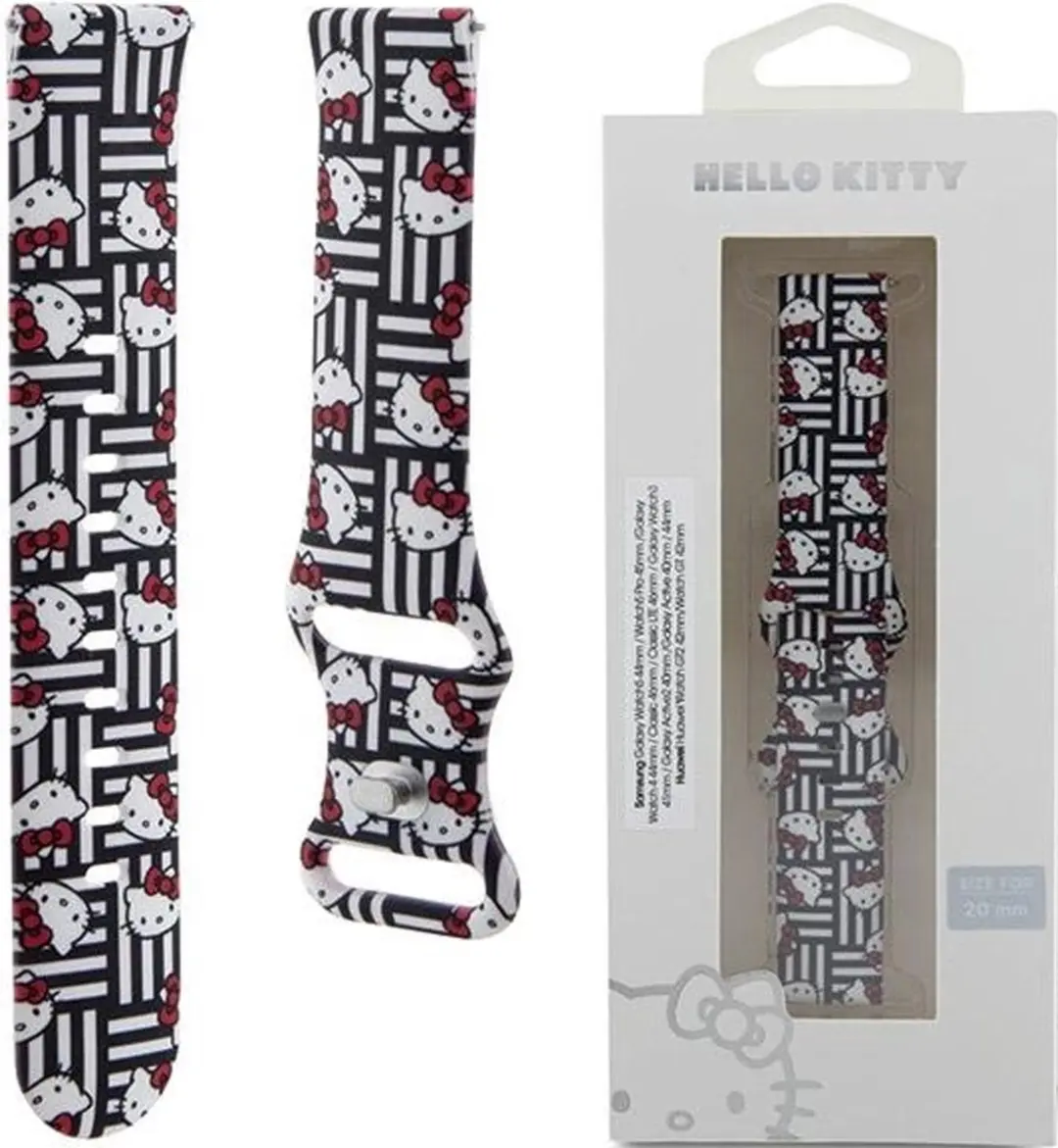 Hello Kitty Siliconen Heads & Stripes Hoesje 22mm