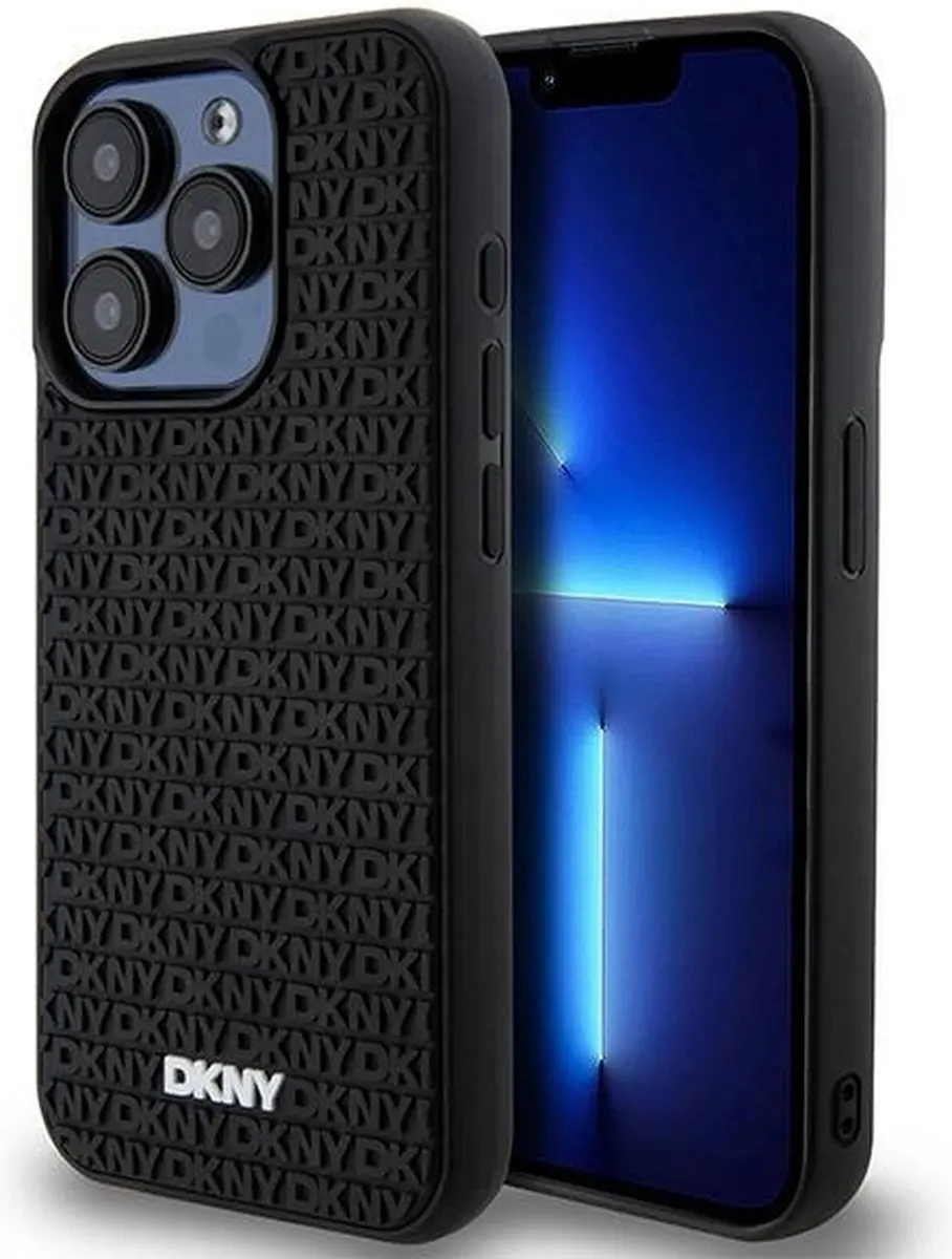 DKNY 3D Rubber Repeat Pattern Hoesje iPhone 15 Pro Max