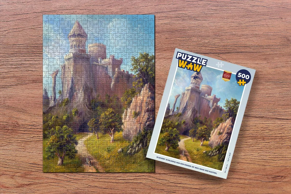 PuzzleWow Ridder naar Kasteel Legpuzzel 500 Stuks - Multicolor