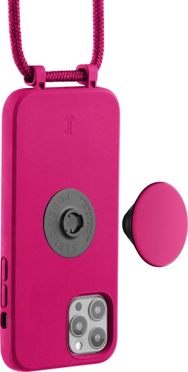 PopSockets Just Elegance Telefoonhoesje - iPhone 12 Pro - 3 Pasjes - Neon Roze - afbeelding 2 van 5