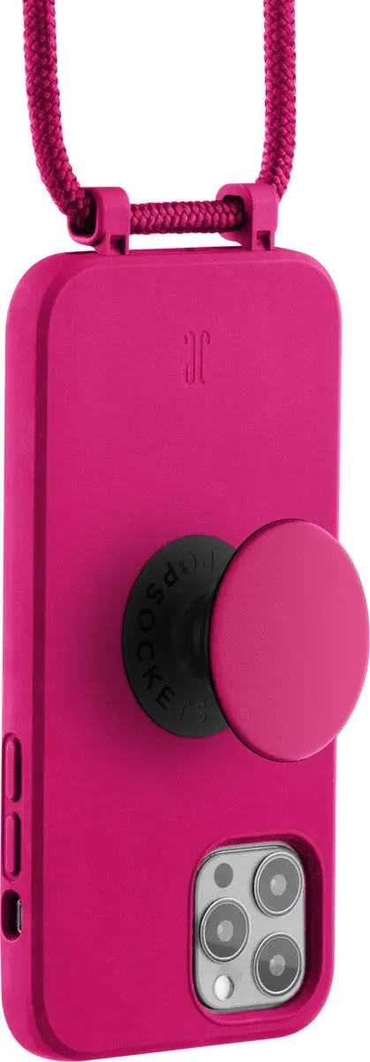 PopSockets Just Elegance Telefoonhoesje - iPhone 12 Pro - 3 Pasjes - Neon Roze - afbeelding 3 van 5