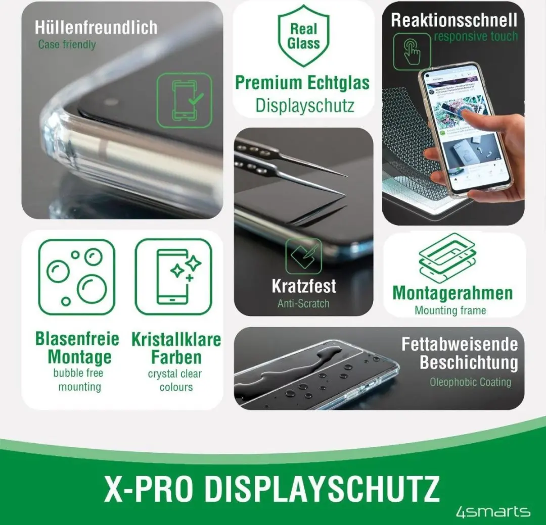 4Smarts X-Pro iPhone 13/13 Pro Schermbeschermer - Montageframe - afbeelding 6 van 6