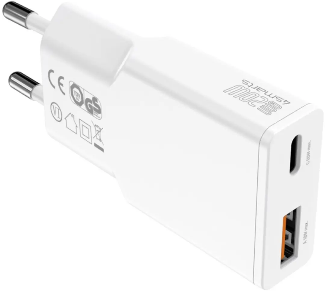 4Smarts Pdplug Slim 20W Oplader - USB-C/USB-A - Transparent - afbeelding 2 van 6