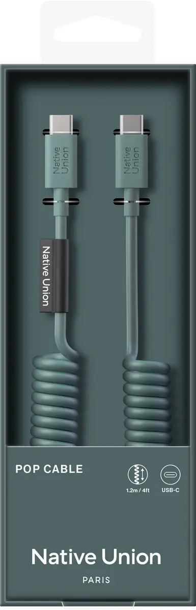 Native Union Pop Cable USB-C naar USB-C 1.2M 60W - Slate Green