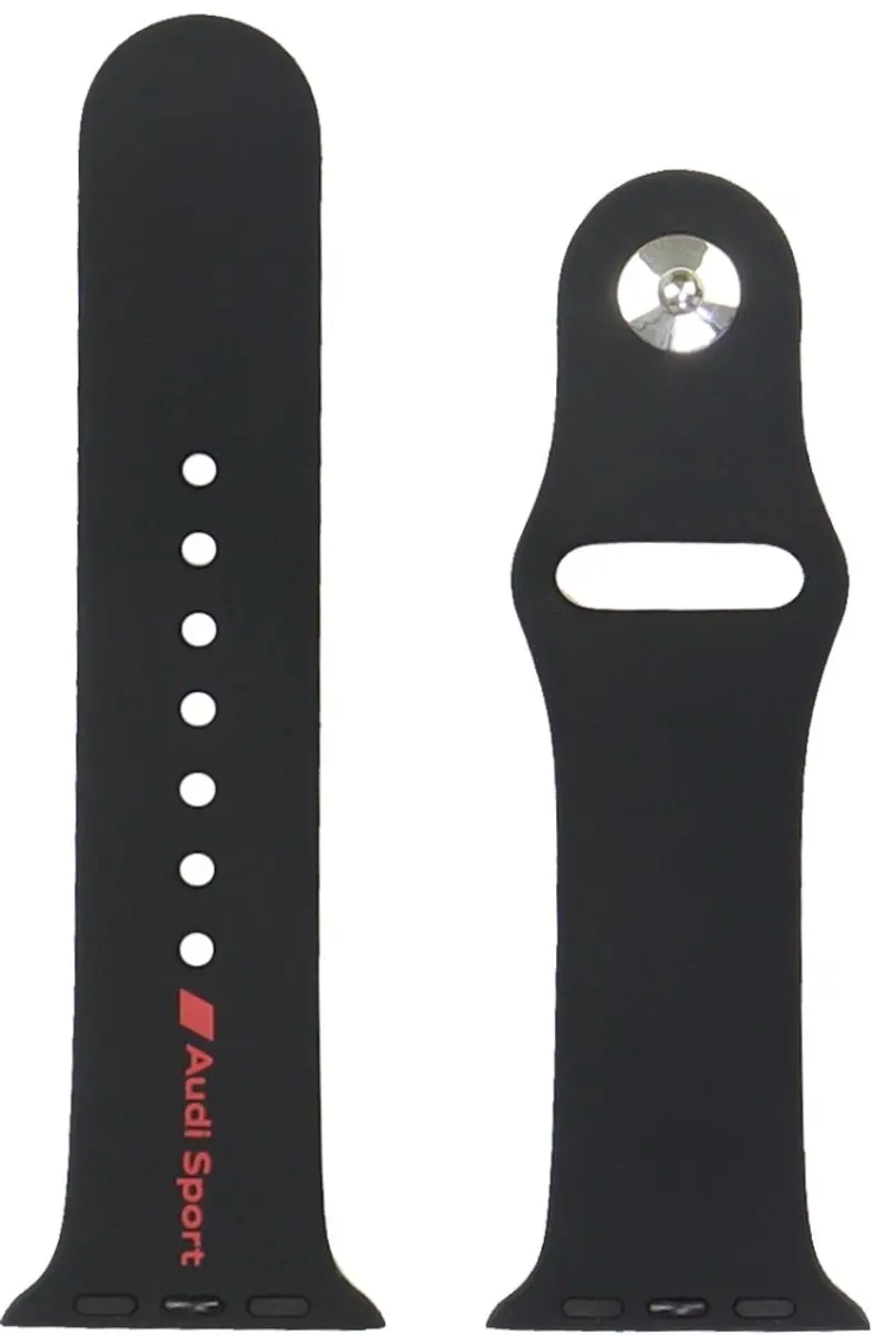 Audi Sportband Apple Watch 40-42mm - Zwart Siliconen - afbeelding 2 van 5