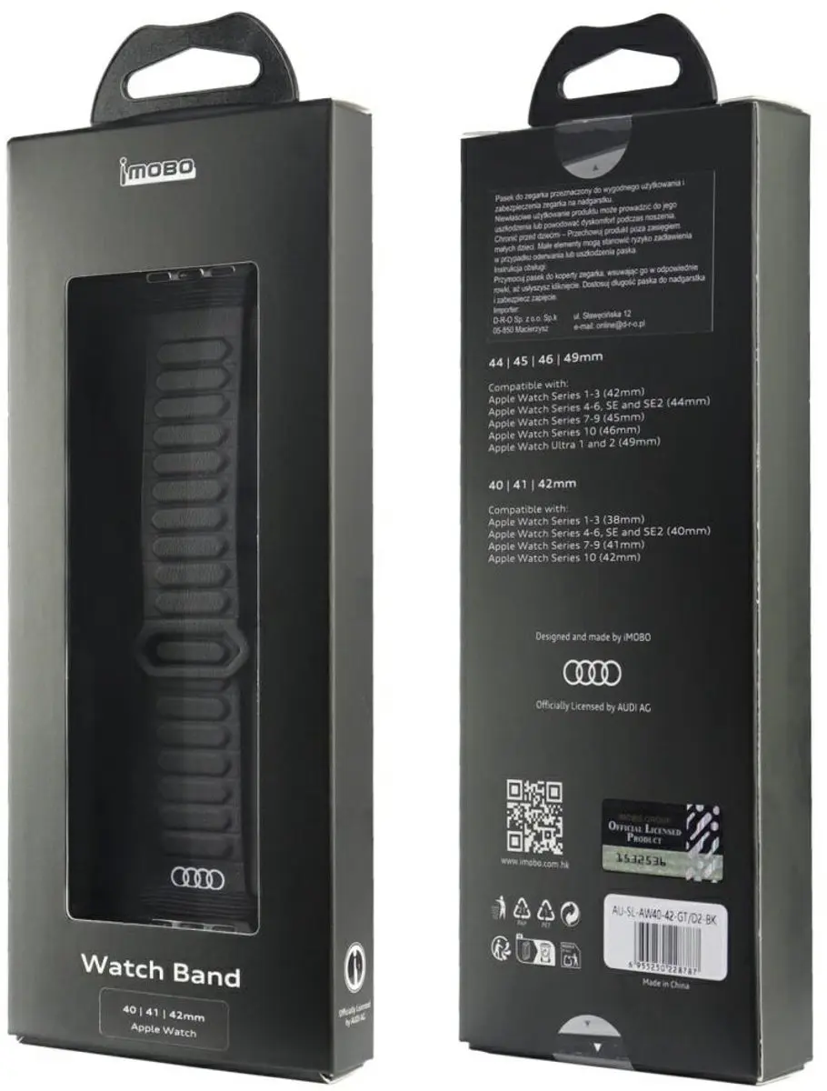 Audi Band voor Apple Watch - Synthetisch Leder - One Size - Transparent - afbeelding 3 van 5