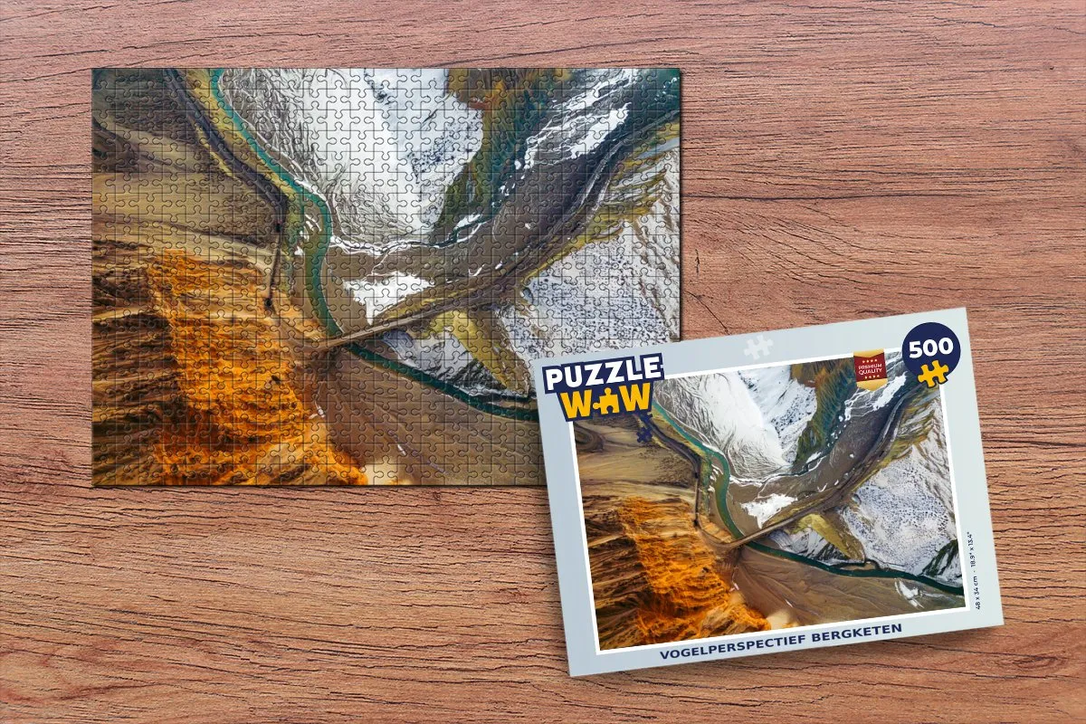 PuzzleWow Bergketen Legpuzzel 500 Stuks - Multicolor