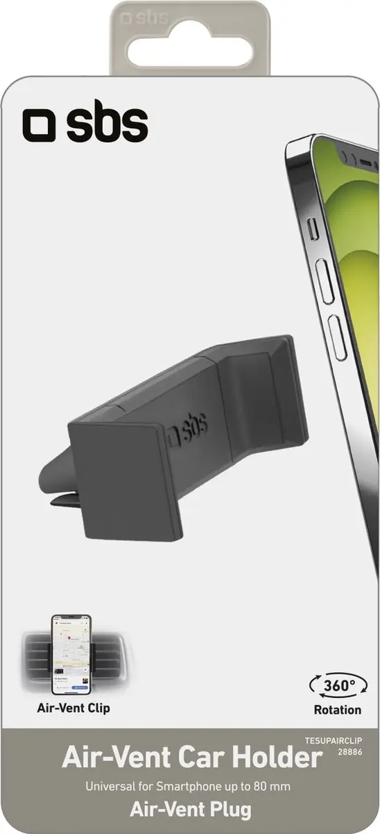 SBS Air Clip Ventilatierooster Telefoonhouder Auto TESUPAIRCLIP