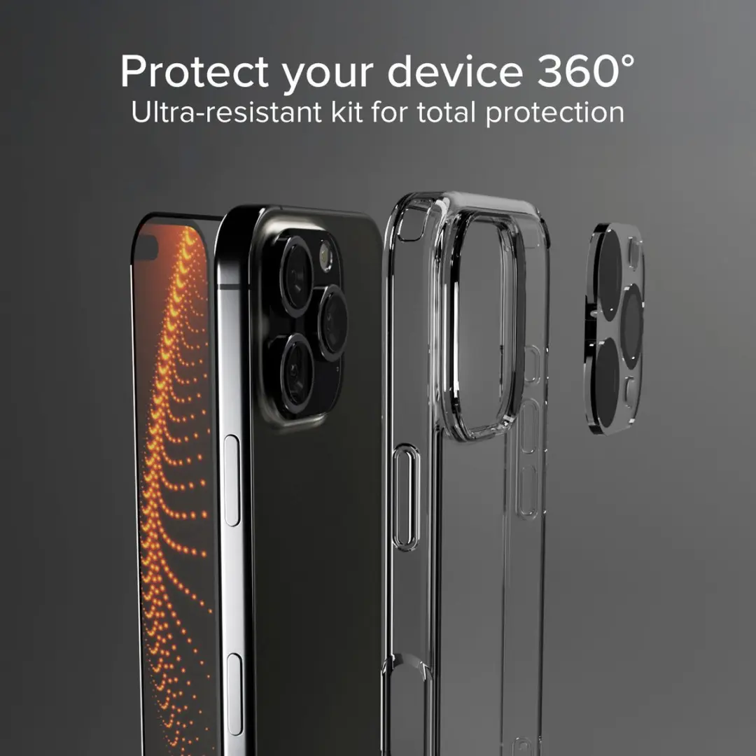SBS Hoesje Glas Beschermingsset iPhone 16 Pro Max - Doorzichtig - afbeelding 3 van 6