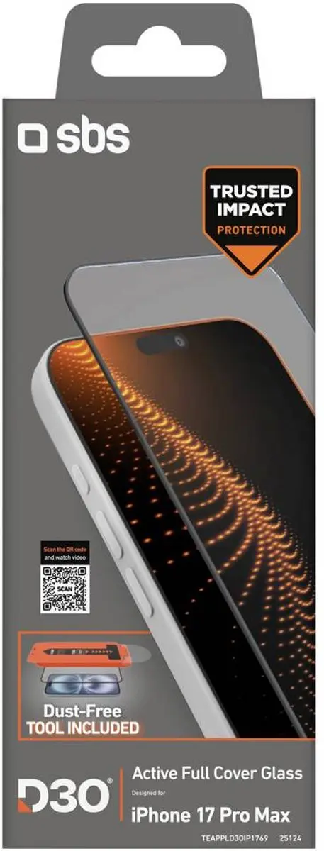SBS Beschermglas iPhone 17 Pro Max D3O - 1 Stuk - afbeelding 3 van 5