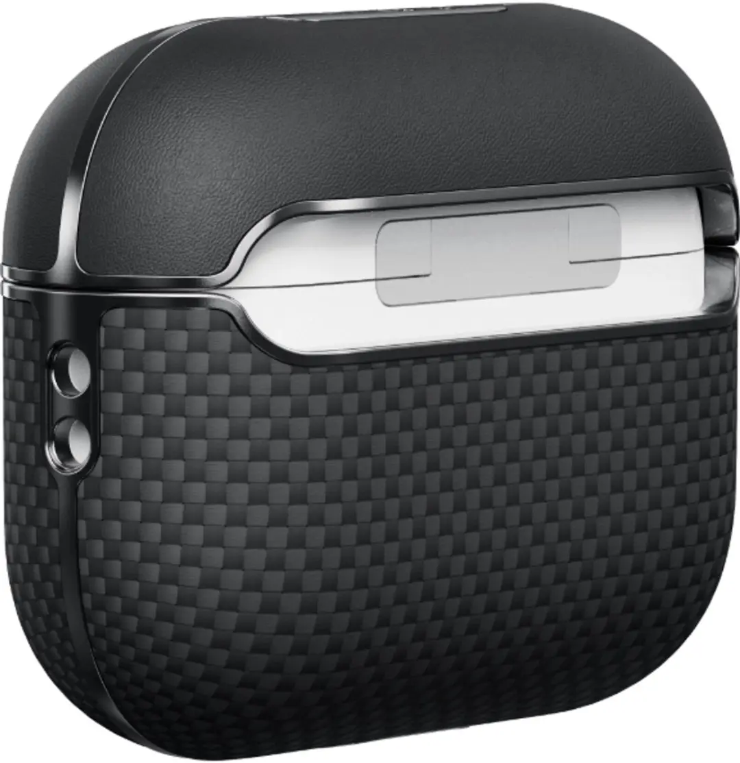 Pitaka Aramid Fiber Magnetische Hoes AirPods Pro 2 - Zwart/Grijs - afbeelding 2 van 4