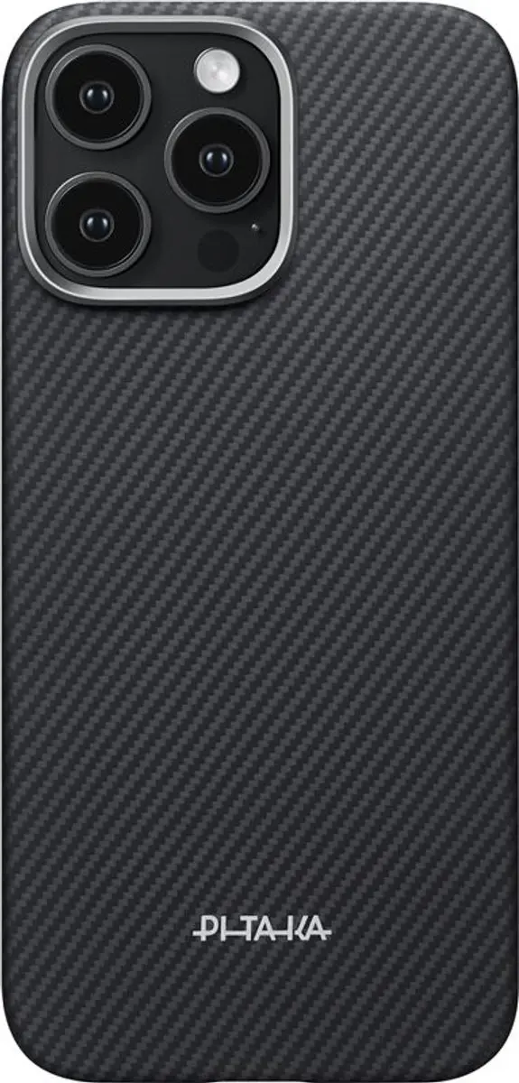 Pitaka Ultra-Slim Case iPhone 16 Pro - Zwart/Grijs - afbeelding 2 van 3