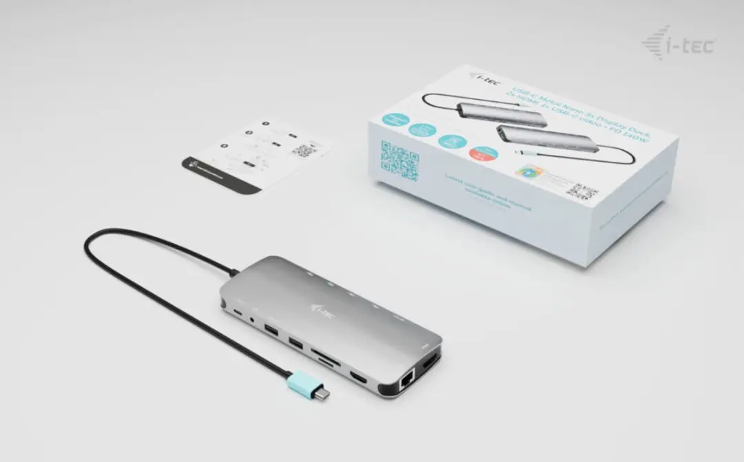 I-tec C31NANOTRIPLEDOCKPD USB-C 3x Display Dock - Grijs - afbeelding 5 van 6