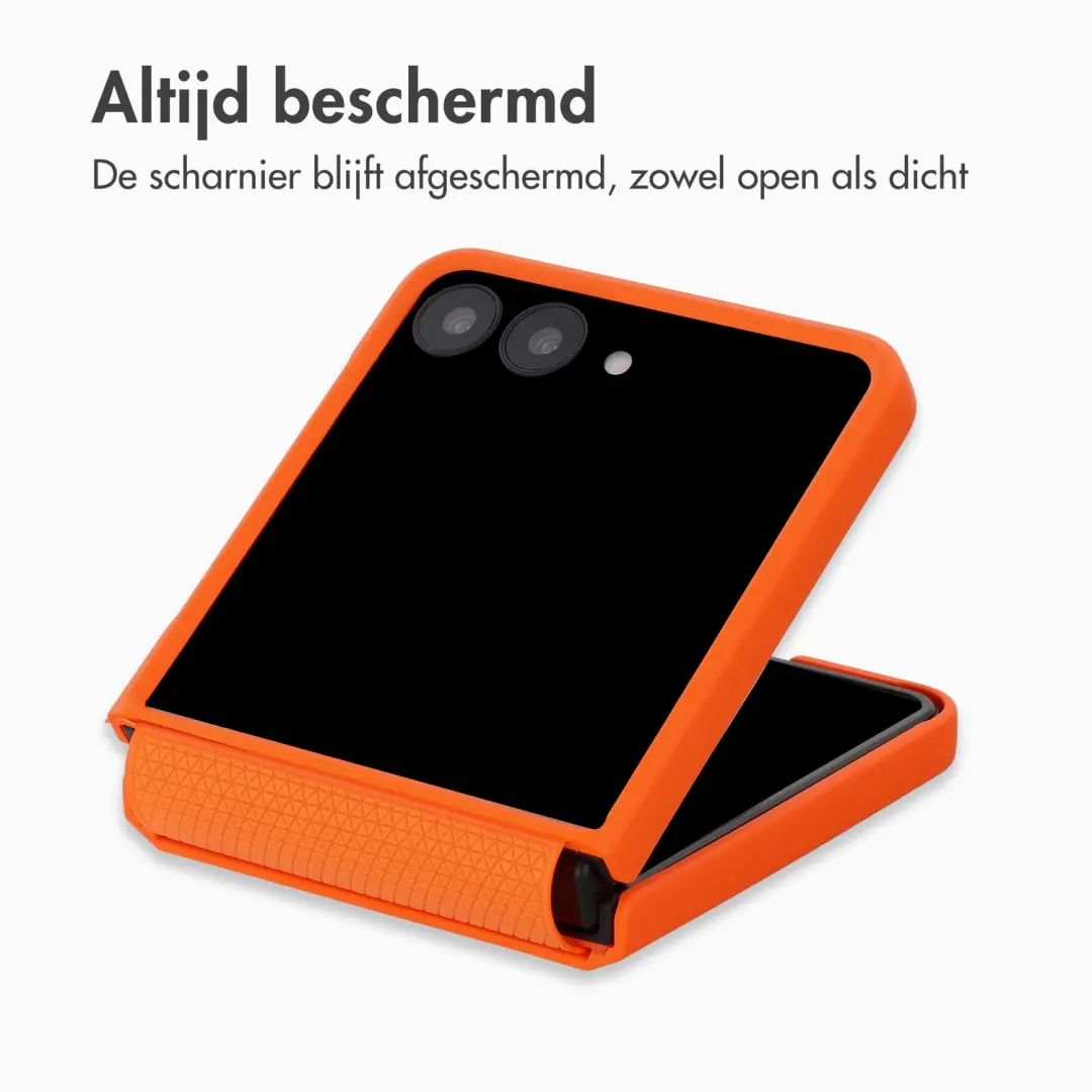 Accezz Grid Backcover Samsung Galaxy Z Flip8 - Oranje - afbeelding 2 van 5