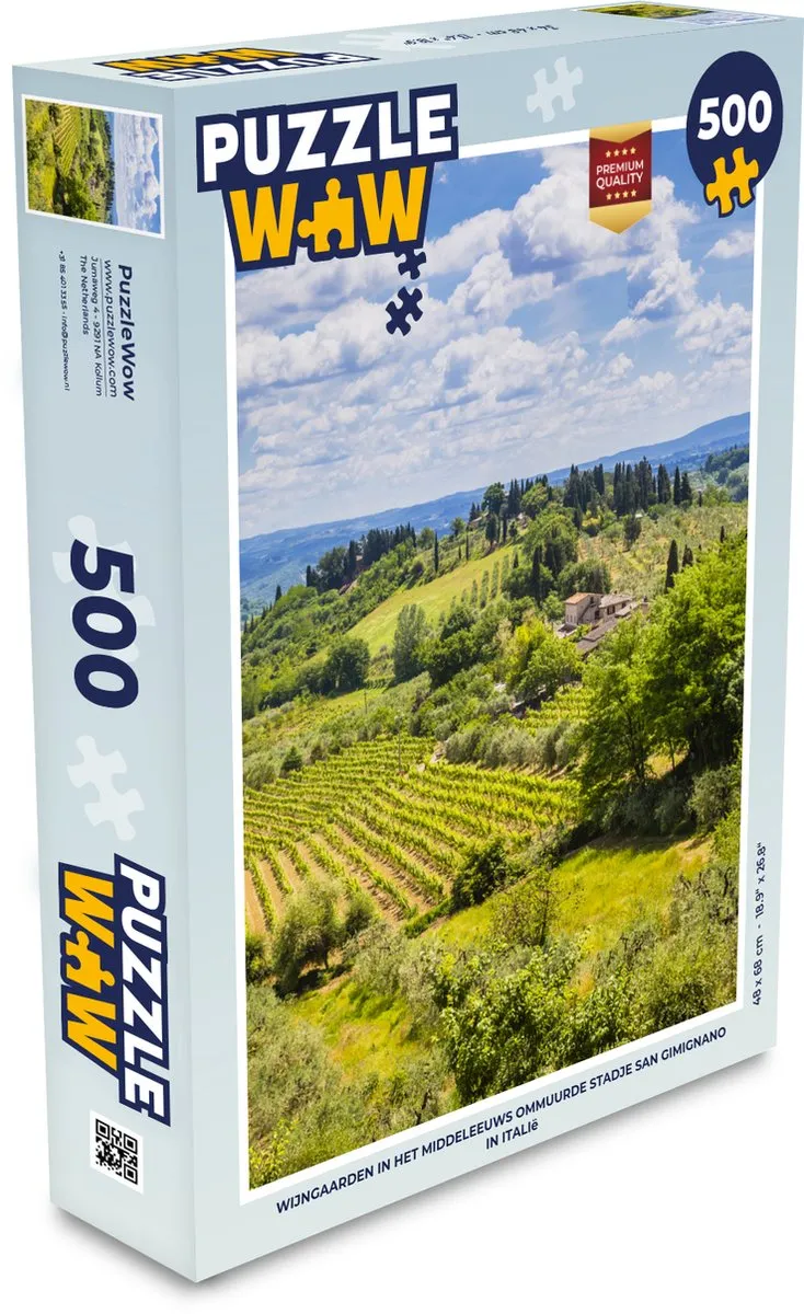 PuzzleWow San Gimignano Legpuzzel 500 Stuks - Multicolor