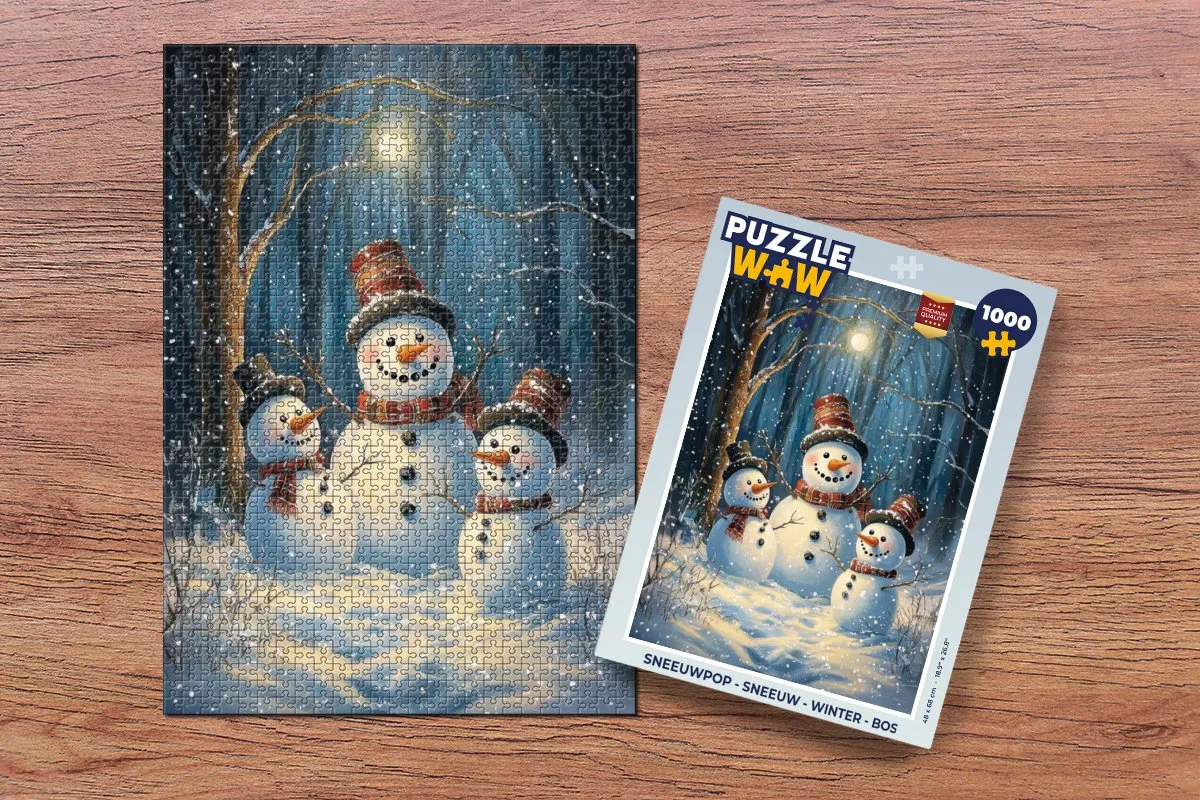 PuzzleWow Sneeuwpop Legpuzzel 1000 Stuks