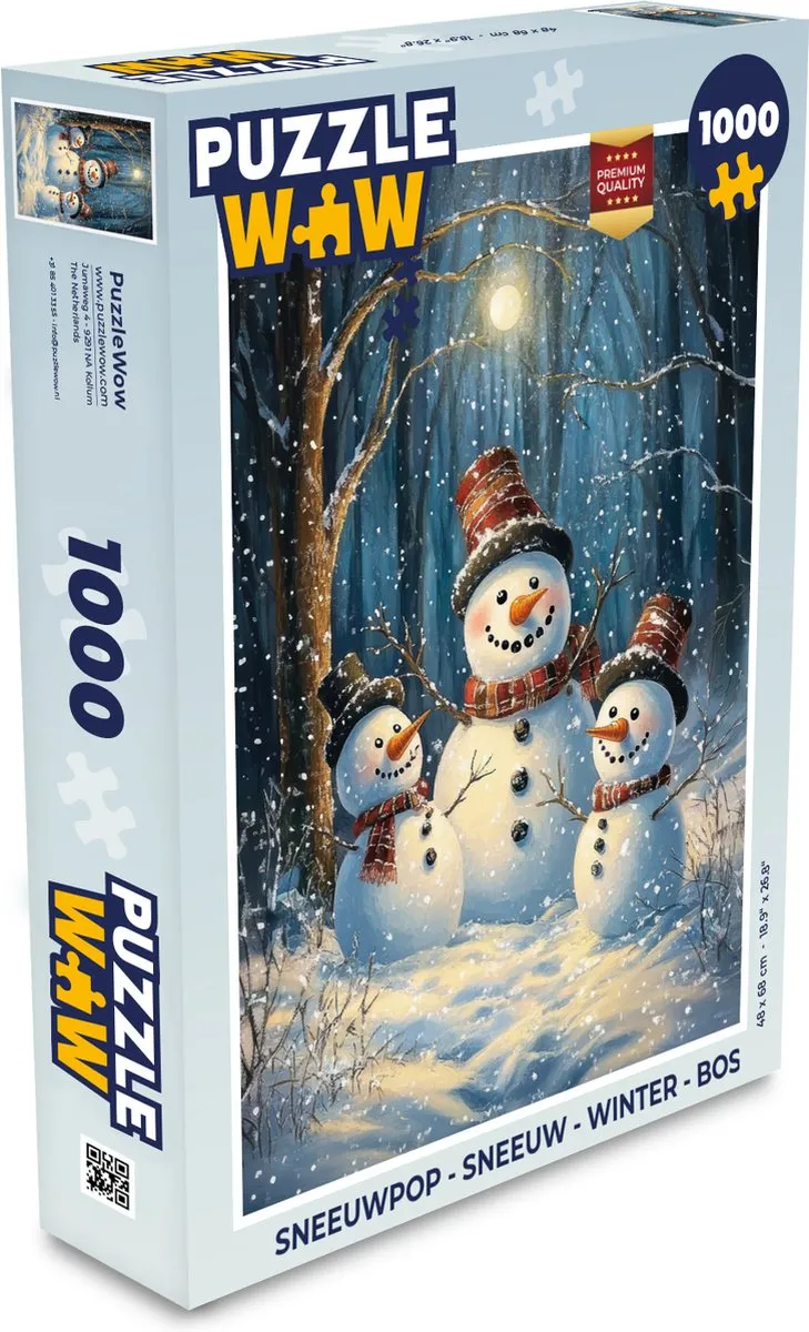 PuzzleWow Sneeuwpop Legpuzzel 1000 Stuks