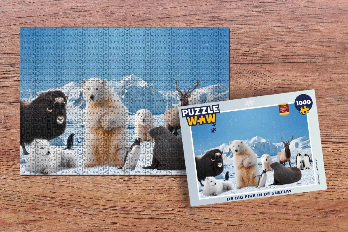 PuzzleWow Big Five Noordpool Legpuzzel 1000 Stuks - Multicolor