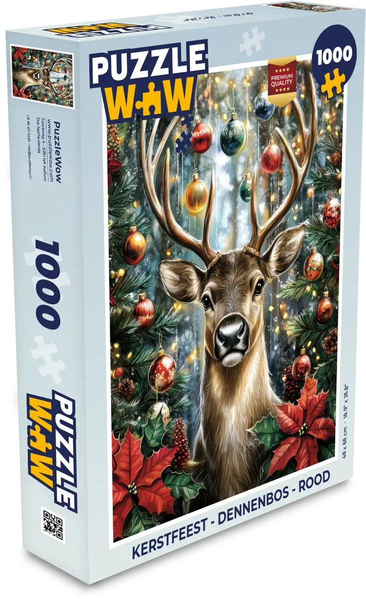 PuzzleWow Kerstfeest Dennenbos Puzzle 1000 Stuks