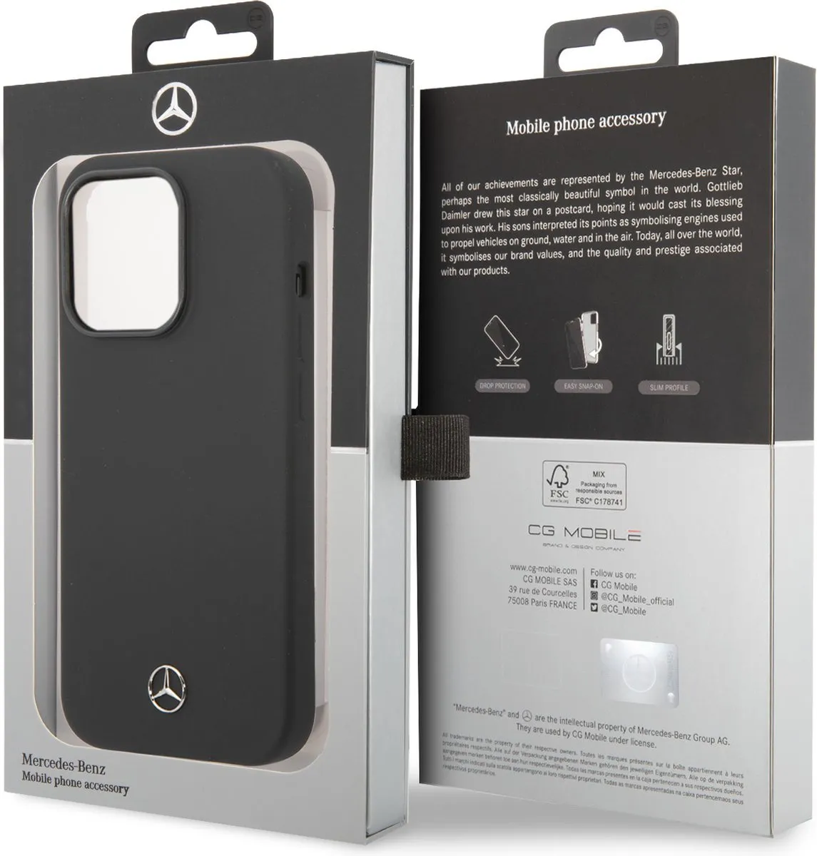 Mercedes-Benz Silicone Telefoonhoesje iPhone 14 Pro - Zwart