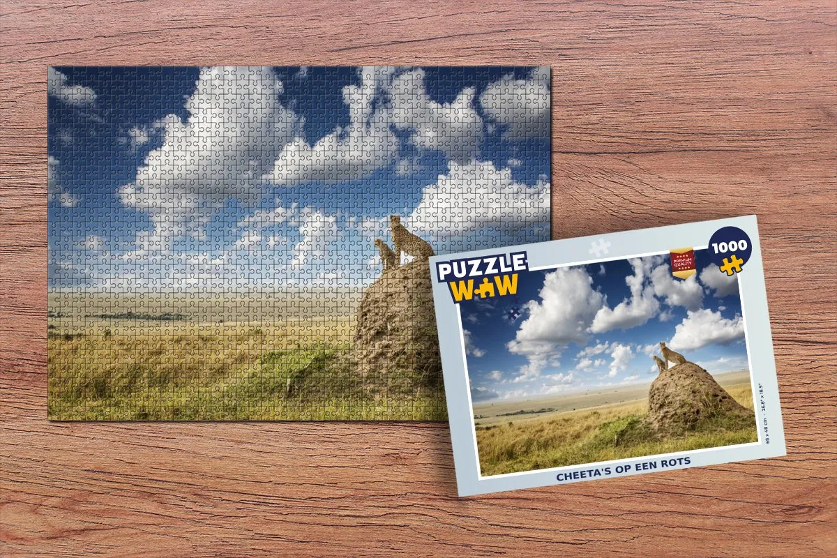 PuzzleWow Cheeta's Legpuzzel 1000 Stuks - Multicolor