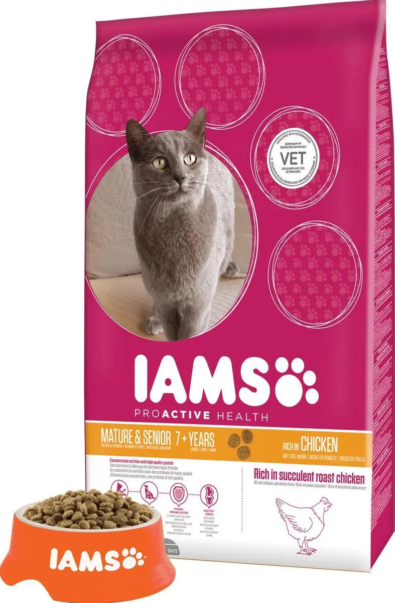 Iams Cat Mature & Senior Kip Kattenvoer 10kg